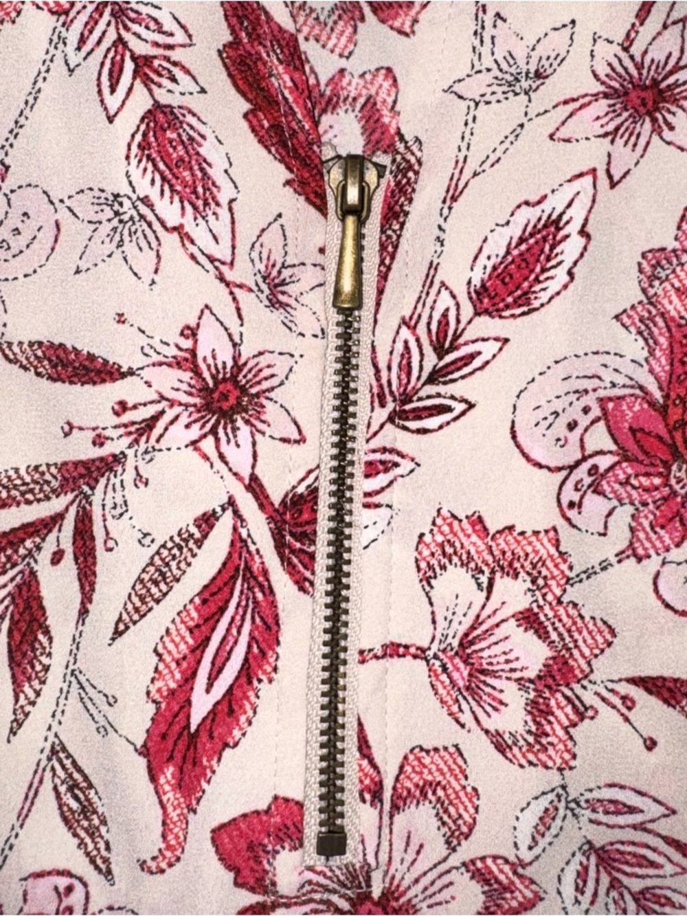 Maurices Geneva Zipper Neck Blouse Floral Pink Size 0X - Picture 9 of 12